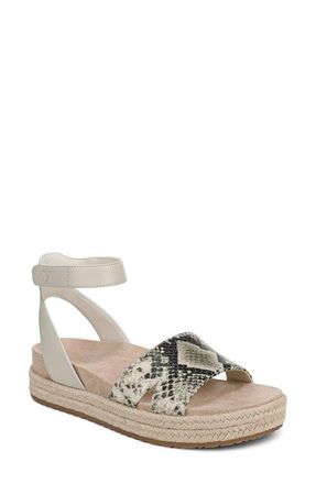 Vionic Yucca Platform Ankle Strap Sandal in Cream Snake at Nordstrom, Size 7.5