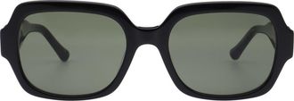 Florence By Mills 55mm Rectangular Sunglasses in Gloss Black at Nordstrom