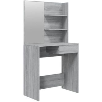 vidaXL Dressing Table with Mirror Grey Sonoma 74.5x40x141 cm Vidaxl