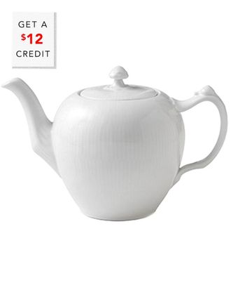 ROYAL COPENHAGEN White Fluted Tea Potwith $12 Credit