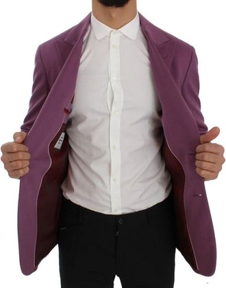 Dolce & Gabbana Purple Cashmere Slim Fit Blazer Mens Jacket