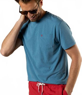 Duck Head Windward Performance T-Shirt In Sunwashed Blue Heather