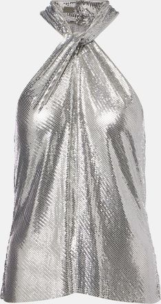 Paco Rabanne Top in maglia di maglia con scollo allamericana