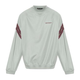 Palm Angels Hoodies & sweatvesten, Heren, Groen, S, Katoen, Katoenen sweatshirt met geborduurd logo