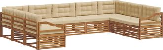 vidaXL Conjunto De Sof&aacute;s De Exterior 9 Uds. Natural Y Beige Vidaxl