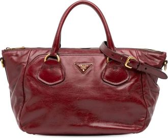 Prada 2000-2025 Vitello Shine tas - Rood