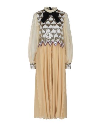 Valentino Sequin Chiffon Maxi Dress