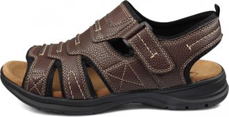 Infinity Leather Marineblauwe lichtgewicht open teen casual sandalen voor heren