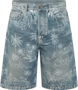 Amiri Chateau Palms Denim Short - Heren - Denim shorts - Blauw - W33 - Denim - Korte Broeken