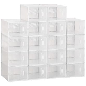 HOMCOM Homcom - Mobile Scarpiera Salvaspazio 18 Box Per Scarpe Max Taglia 43 Eu
