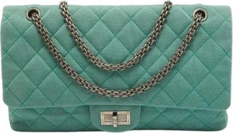 Chanel Pre-owned Fabric chanel-bags - Dames - Vintage Schoudertas - Groen - ONE Size - Leer - Vintage
