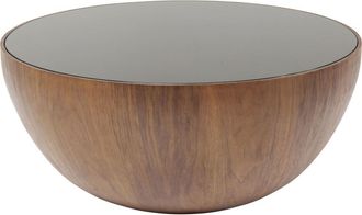 Kare Design Mesa de centro de cristal negro y nogal D80