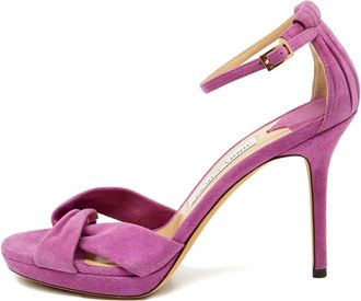 Jimmy Choo London 105mm suede heeled sandals - Pink