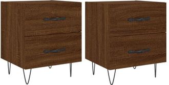 vidaXL Vidaxl - Mesita noche 2 uds madera ingeniería marrón roble 40x35x47,5 cm