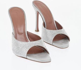Amina Muaddi Open-Toe Mules ALEXA With All-Over Crystals 11cm size 39