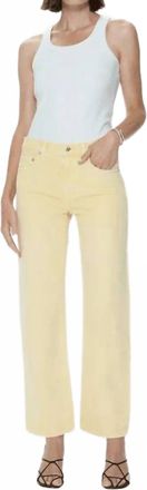 Pistola Denim Womens Lexi Mid Rise Bowed Straight Jean In Day Glow