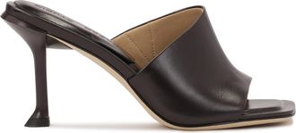 Kazar Donkerbruine flip-flops met een cuphak - Dames - Muiltjes - Bruin - 40 EU - Leer - Schoenen