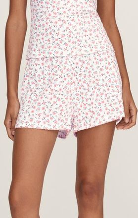 Petite Plume Pima Cotton Pointelle Shorts in Pink at Nordstrom, Size X-Small