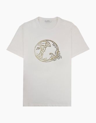 Versace Collection Mens Versace Collection Medusa T Shirt Off White - Cream - Size: 40