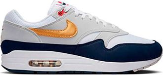 Nike Mens Air Max 1 Sneaker, Obsidian Metallic Gold White, 9.5 UK