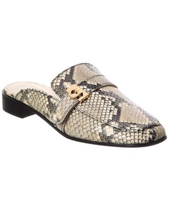 Ferragamo Mavira Snake-Embossed Leather Mule