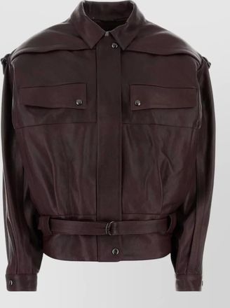 Magda Butrym leather oversized single breasted coat