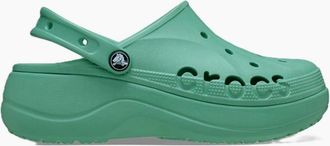 Crocs Womens Baya Platform Closed Toe Clogs - Green - Size: 3 34-35