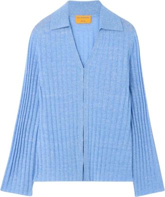 Guest In Residence Breezy Cardigan - Dames - Vesten - Blauw - S - Linnen - Truien & Vesten