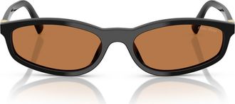 Miu Miu 54mm Irregular Sunglasses in Black /Brown at Nordstrom