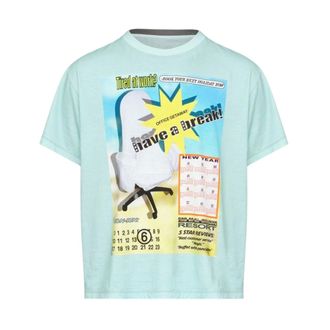 Maison Margiela T-Shirts, male, Blue, Size: L Telephone Advertisement T-shirt