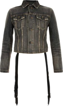 Balenciaga Lace-Up Jacket - female - Balenciaga - Denim Jackets - Black - XS - Jackets