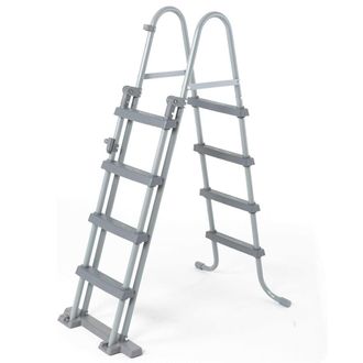 Trade Shop Trade Shop - Ladera De Seguridad Para Piscinas De 122 Cm Con Pasos De Pl&aacute;stico Marco De Metal 58331