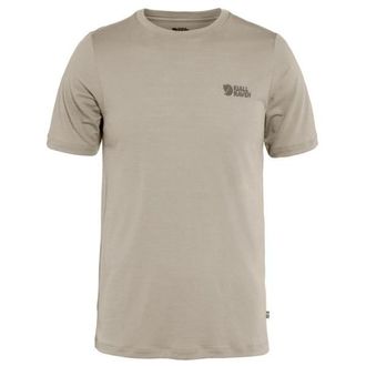 Fj&auml;llr&auml;ven Abisko Wool Logo S/S Merinoshirt f&uuml;r Herren | light fossil