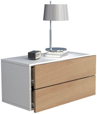 ebuy24 Gabinete De Noche Vcm Caj&oacute;n De Pared Tablero De Pared Mesa De Noche Dimensiones Aprox. Al. 30 X An. 60 X P. 32 Cm - Usal L 60 Cm (blanco / Roble De Mi