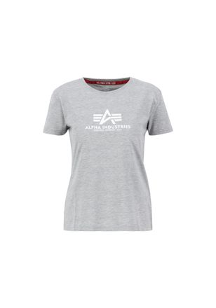 Alpha Industries T-Shirt ALPHA INDUSTRIES New Basic T-Shirt BL W, Damen, Gr. XS, grau (grauheather, wei&szlig;), Obermaterial: 100% Baumwolle, Shirts T-Shirt