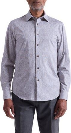 Bugatchi Jimmy OoohCotton Botanical Button-Up Shirt in Sand at Nordstrom Rack, Size Xx-Large