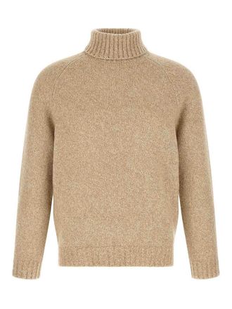 Brunello Cucinelli Beige Raglan Sleeves Turtleneck Jumper