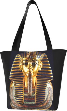 AOOEDM Egyptian King African Tote Bag Women Capacity Shoulder Grocery Shopping Bags