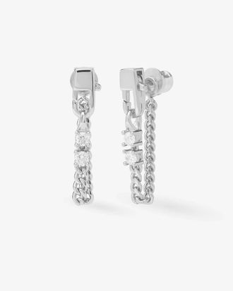Melinda Maria Womens Baby Julian Loves Diamonds Soft Hoops Earrings In Silver