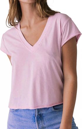 Chaser Gator V-Neck Tee In Pink