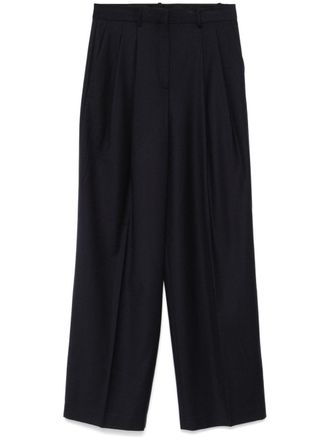 Theory pleated trousers - women - Cupro/Virgin Wool - 6 - Blue