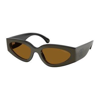Chanel Cat Eye Zonnebril - Dames - Accessoires - Bruin - Maat: 54 MM Nylon
