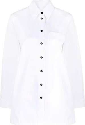Jil Sander long-sleeved patch pocket shirt - women - Cotton - 36 - White