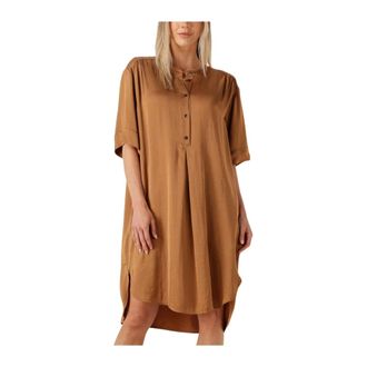 Summum Dames, Jurken, Bruin, Maat: S Zijde