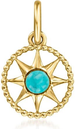 RS Pure by Ross-Simons Turquoise Nautical Star Charm in 14kt Yellow Gold