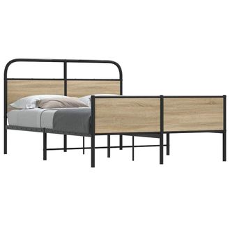 Berkfield Home Bed Frame without Mattress 120x200 cm Sonoma Oak Engineered Wood in Brown | Size: Small Double