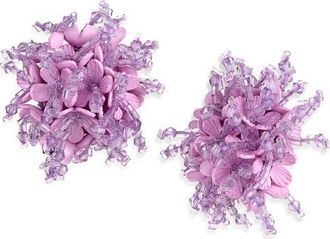 Oscar De La Renta Firework Clip-On Earrings in Lilac at Nordstrom