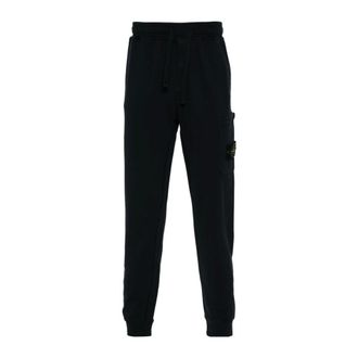Stone Island Sweatpants, male, Blue, Size: M Blue Cotton Jogging Trousers