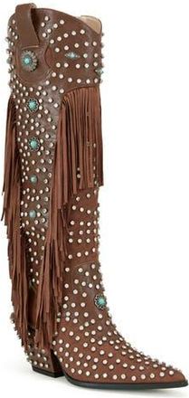 Azalea Wang Bennett Fringe Cowboy Boot in Brown at Nordstrom Rack, Size 7.5