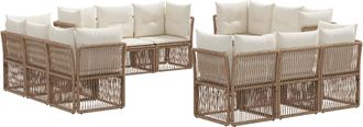 vidaXL Conjunto De Sof&aacute;s De Jard&iacute;n 12 Uds. Beige Rat&aacute;n Sint&eacute;tico Vidaxl
